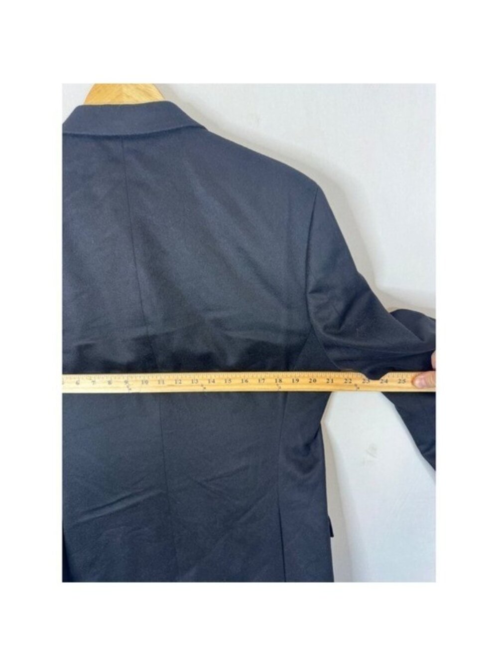 Black Cashmere Blend Men 42 Two Button Blazer Sport Coat Jacket Mens - Picture 12 of 12